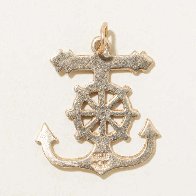 10k Yellow Gold Ship Anchor Charm