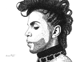 Prince Word Art - 18x14" Ink Drawing