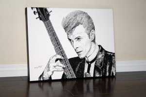 David Bowie Word Art - 24x18" Ink Drawing